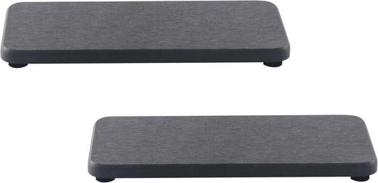 2 Pcs Water Absorbing Stone Trays, Kitchen/Bathroom Sink Soap Dish, Diatomite Tray Used for Hand Soap & Cosmetic Bottles in The Modern Home, 3.5" W x 7.1" L, Dark Gray