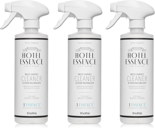 Hotel Essence Cleaner: Plant-Based Multi-Surface Cleaner & Odor Neutralizer, 16 oz, Leather, Cardamom, Lemon, Sandalwood, Cedarwood, Cinnamon, Vetiver, Amber, Musk, Iris, 16 Fl Oz (3)