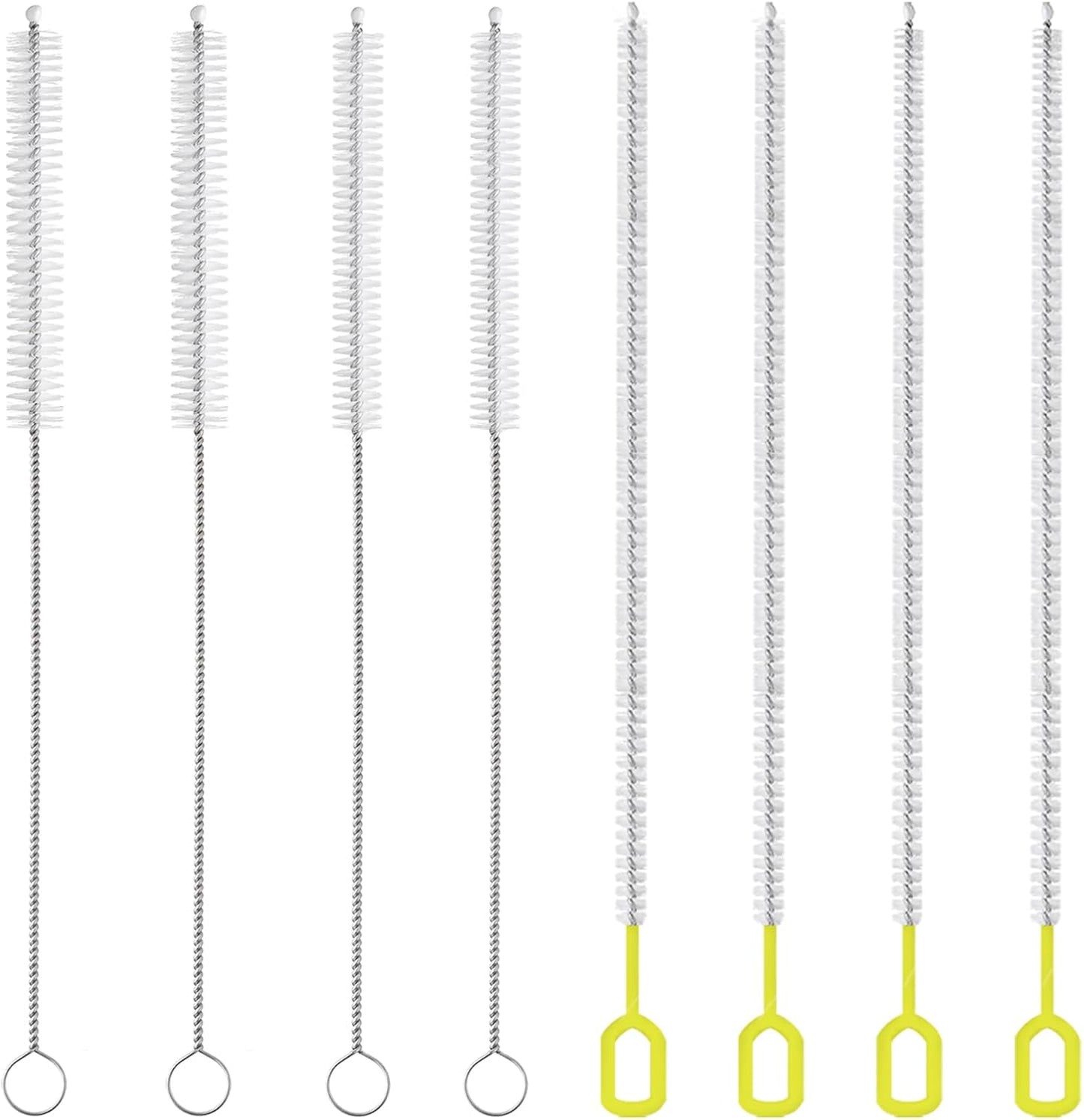 8-Piece Straw Cleaner Brush Set for Cleaning Straws - (4-Size) Extra Long Nylon Pipe Cleaners, Reusable Straw Cleaning Brush for Stanley Tumbler, Sippy Cup, Baby Bottle and Tubes (Type B)
