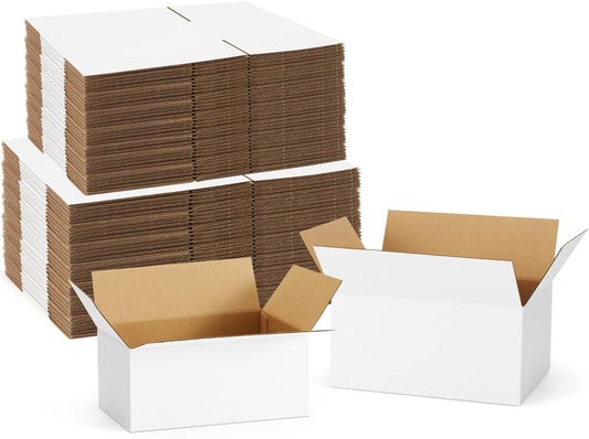 Assorted-Sizes-Shipping-Boxes-40-Pack: 9x6x4 & 10x7x5 Small-Shipping-Boxes-Mailers, White Corrugated-Cardboard-Boxes-for-Packing-Small-Business Mailing