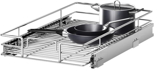 Pull Out Cabinet Organizer 9" W x 21½" D, Heavy Duty Cabinet Pull Out Shelves, Slide Out Drawers Organization for Kitchen Cabinets Bathroom