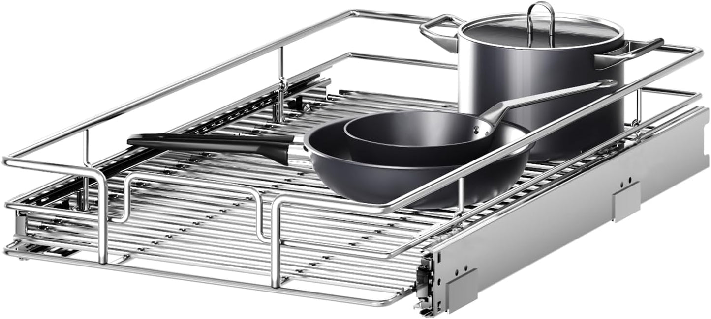 Pull Out Cabinet Organizer 13½" W x 21½" D, Heavy Duty Cabinet Pull Out Shelves, Slide Out Drawers Organization for Kitchen Cabinets Bathroom
