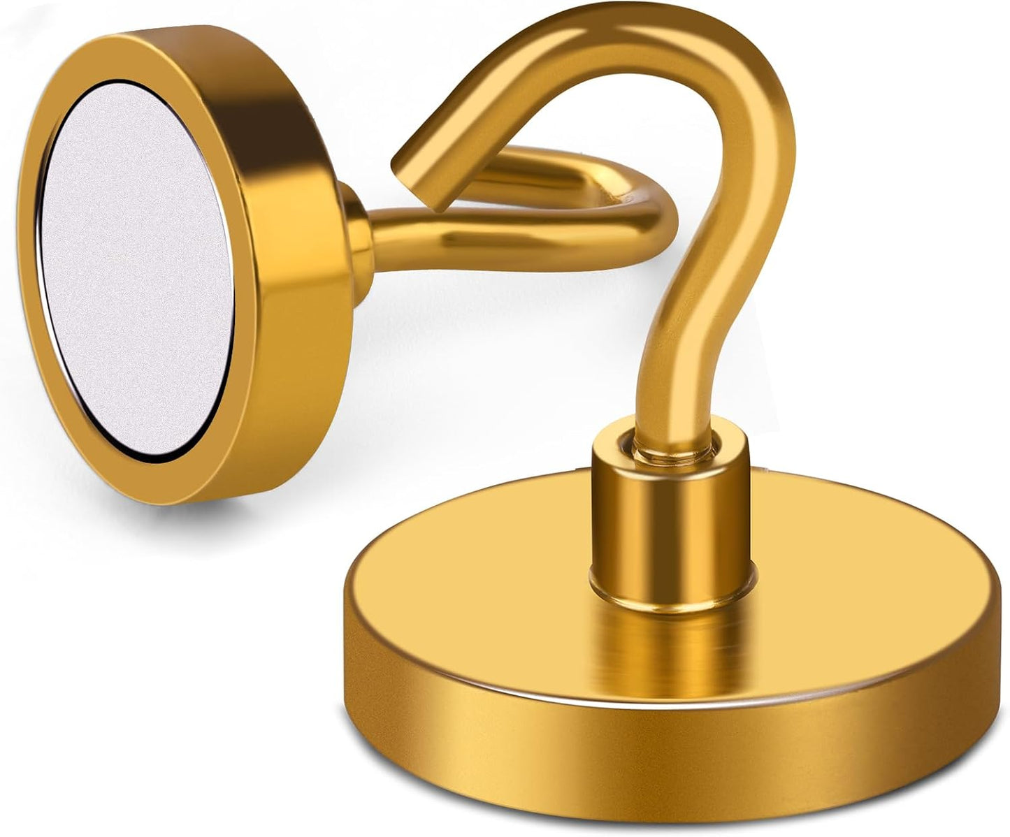 MIKEDE Magnetic Hooks,150LB Heavy Duty Magnets with Hook, Super Strong Magnets Neodymium Extra Cruise Strength for Hanging(Yellow, 10 Pack)