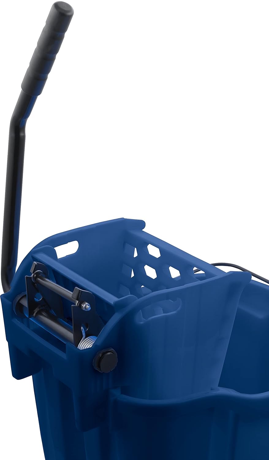 Carlisle FoodService Products 35 Qt Commercial Mop Bucket with Reliable Side Press Wringer, Compatible with OmniFit Soiled Water Insert Bucket (Sold Separately), Polypropylene (Pp), Blue