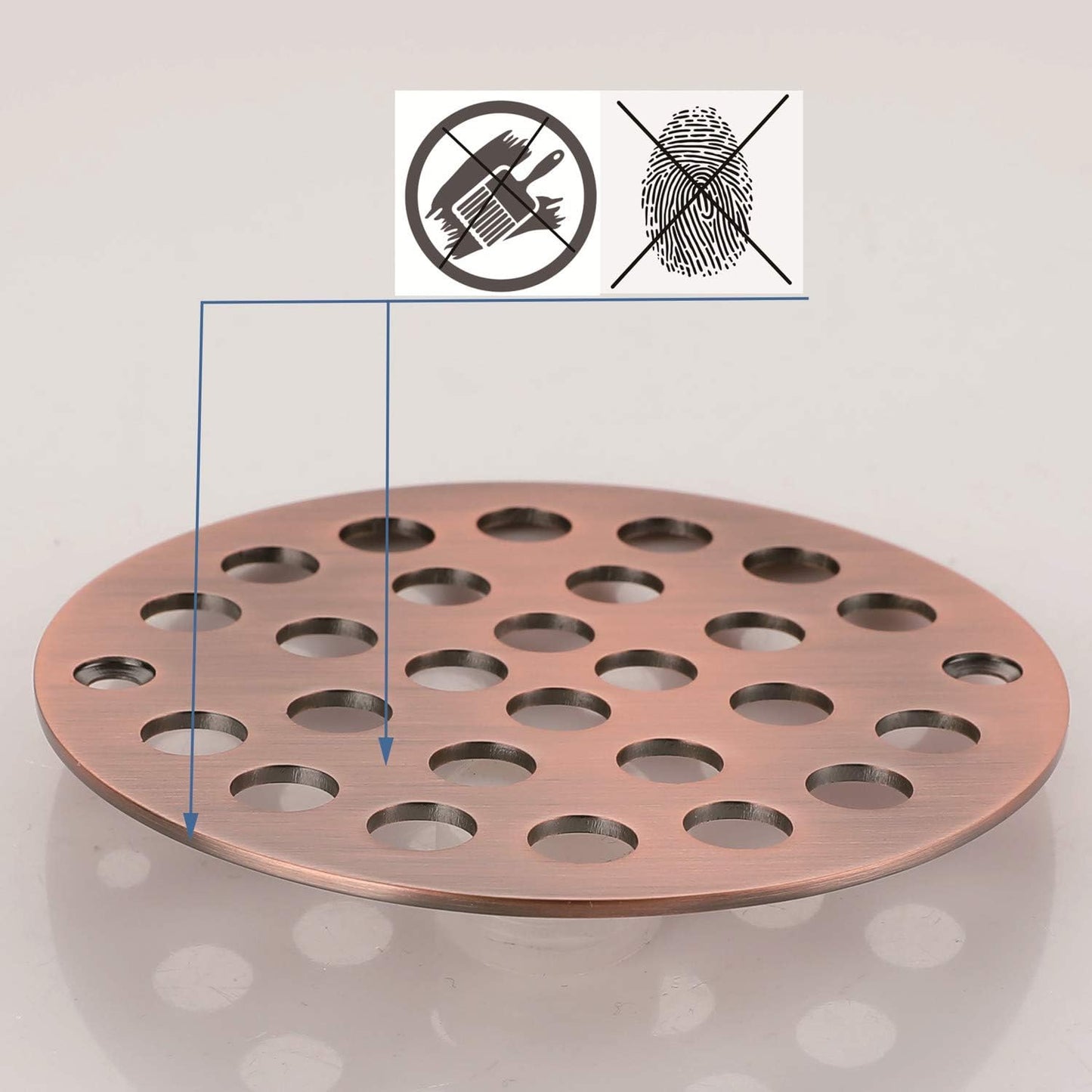 4-Inch Screw-in Shower Strainer Drain Cover Replacement Floor Strainer (Antique Copper)