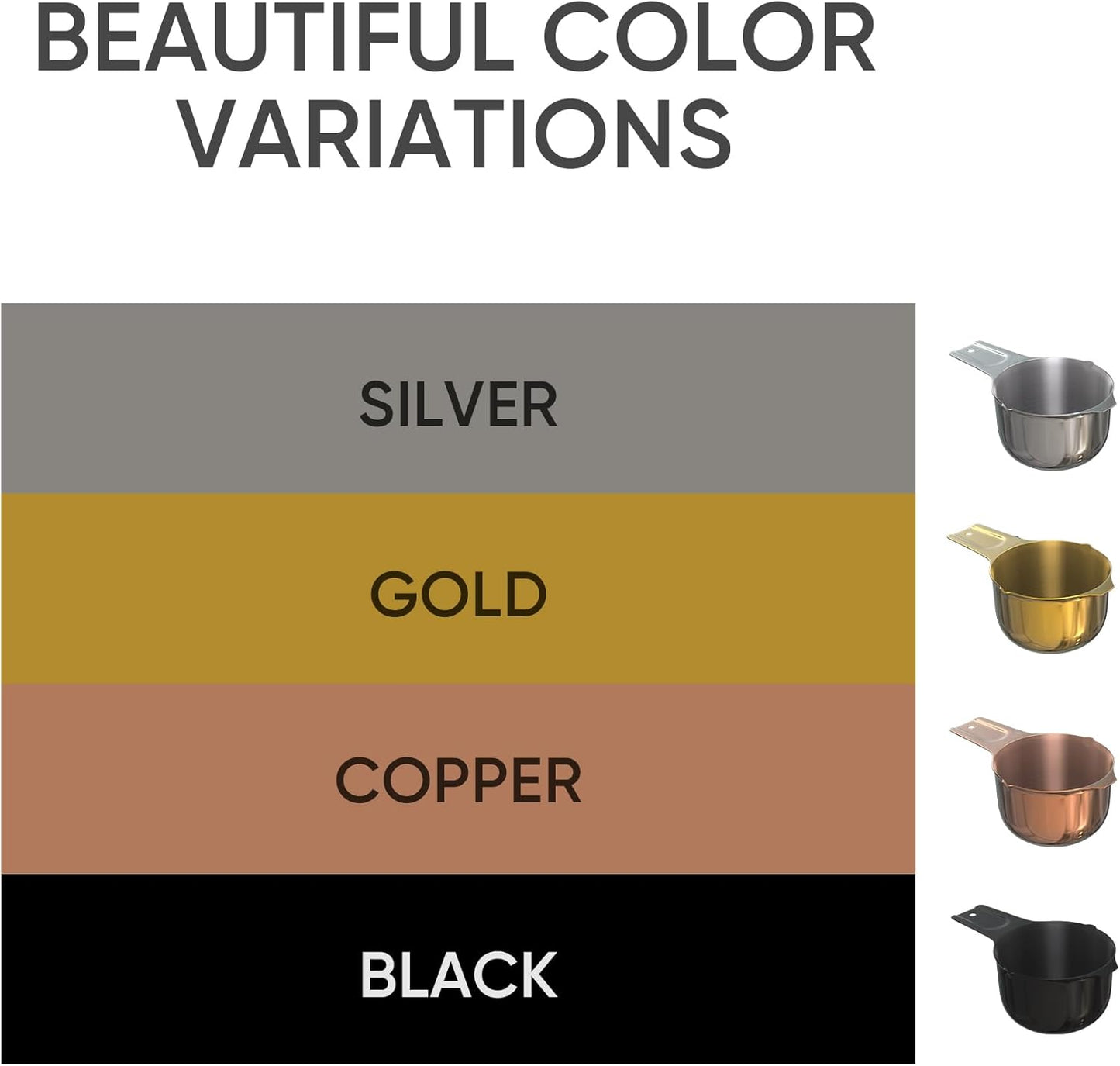 Color Up ⅔ Cup Measuring Cup (160 ml) – Premium Copper Stainless Steel, Accurate for Wet & Dry Ingredients, Embossed Markings, Easy-Pour Spouts, Dishwasher-Safe, Kitchen Essential