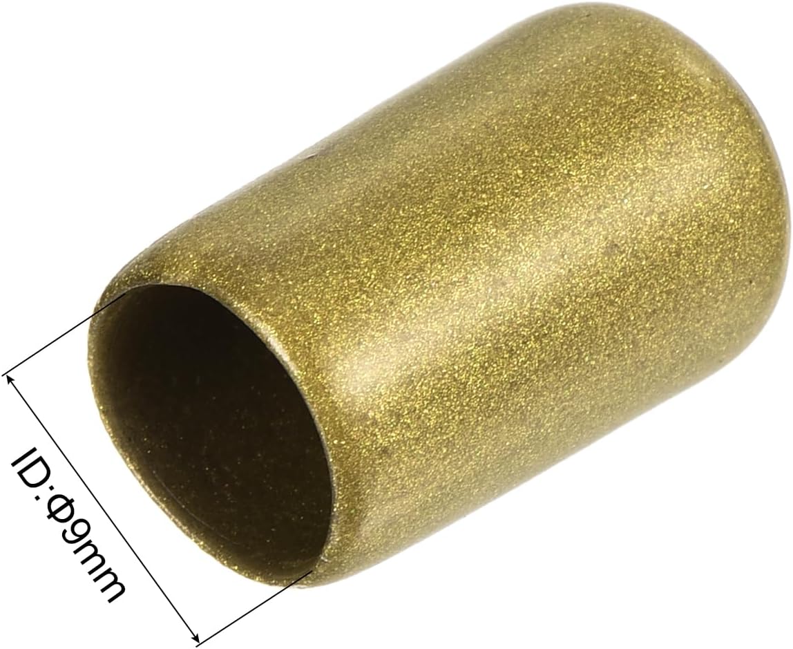 uxcell 20pcs Rubber End Caps 9mm ID Vinyl Round Tube Bolt Cap Cover Thread Protectors Gold