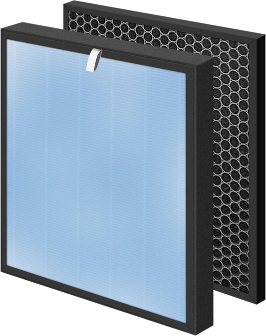 HSP001 True HEPA Filter Replacements for Air Purifier Filters HSP001,4 in 2 H13 True HEPA Filter with Activated Carbon Pre-Filter,1 Pack