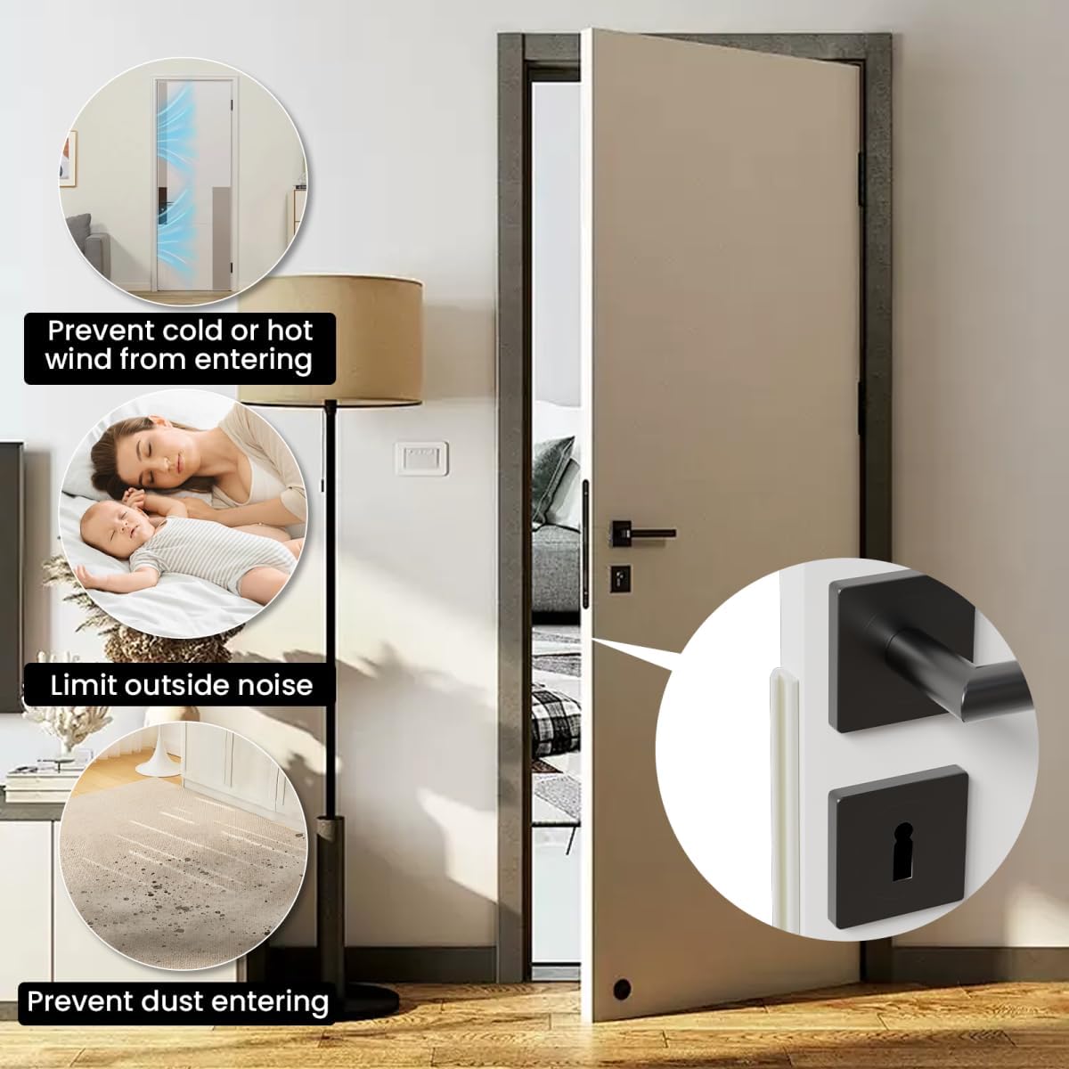 V Shape Foam Weather Stripping Door Frame Seal Strip 33FT White, Draft Stopper, Insulation Winter, Weatherstripping, Gap Sealing, Soundproofing, Self-Adhesive Used for Exterior Front Door Side