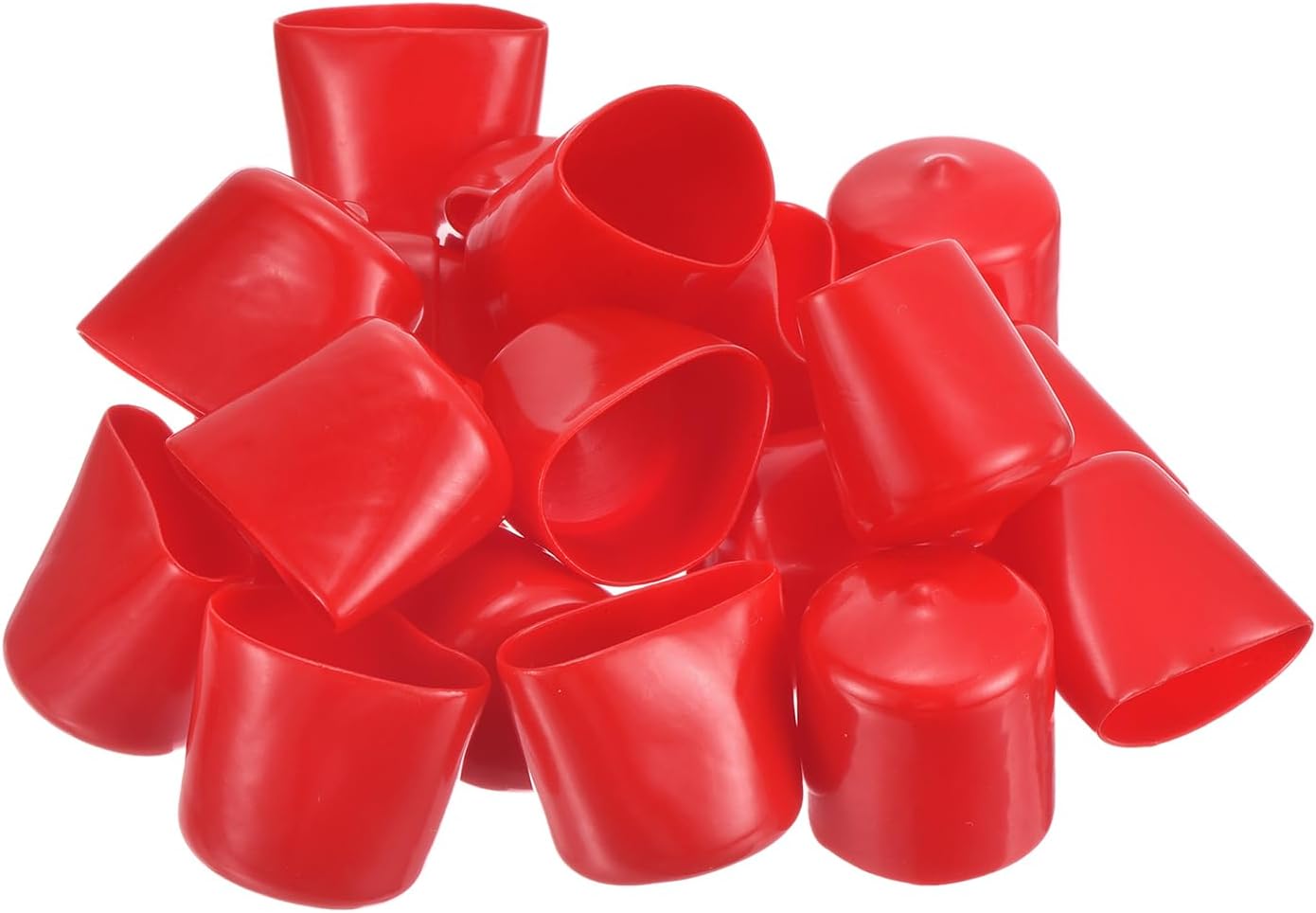 uxcell 20pcs Rubber End Caps 29mm ID Vinyl Round Tube Bolt Cap Cover Thread Protectors Red