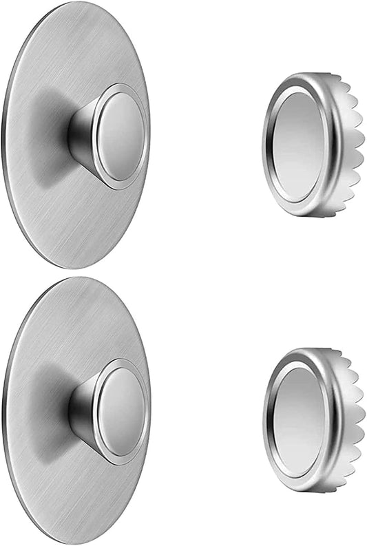 2Pcs Magnetic Soap Savers for Bar Soap, Stainless Steel Soap Holder for Shower Wall and Kitchen/Bathroom, Easy Clean, Self-Draining (Silver)