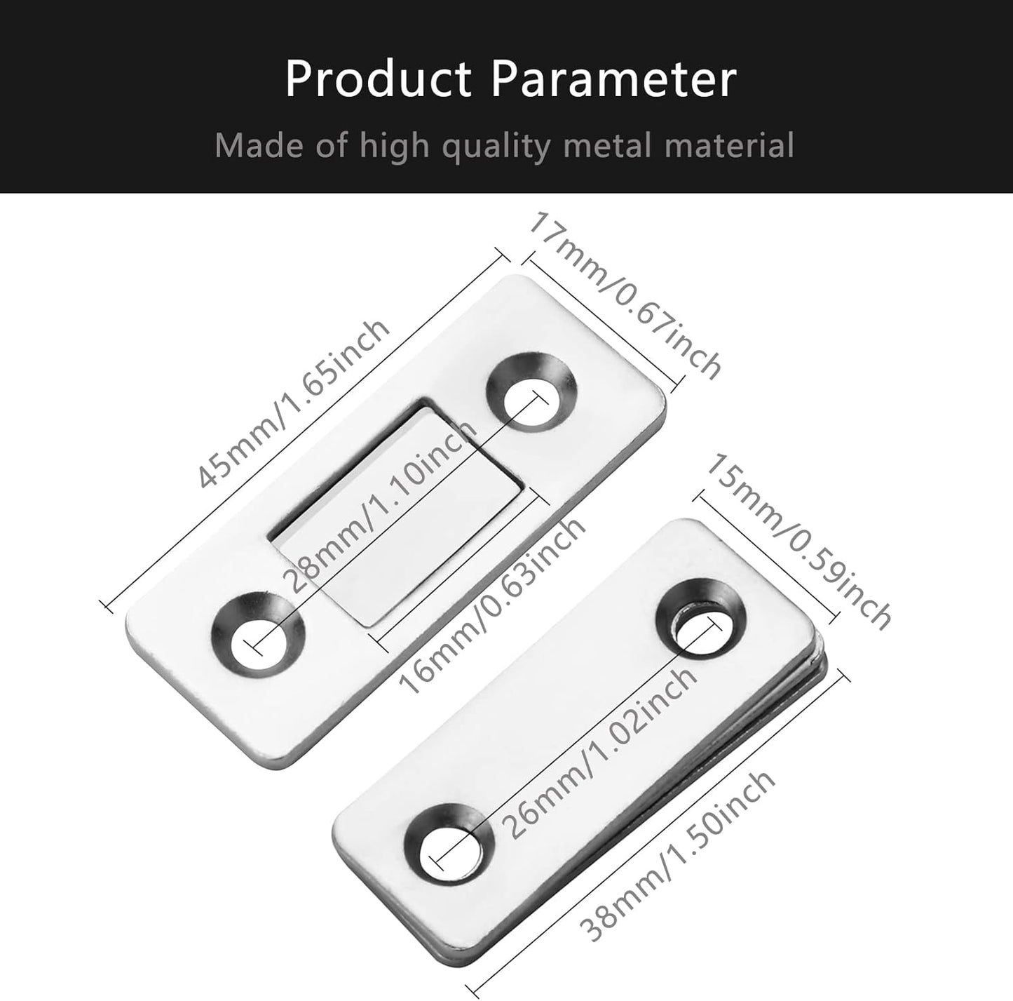 Cabinet Magnetic Catch, 20 Pack Ultra Thin Magnetic Cabinet Door Catch, Adhesive Cabinet Magnets for Kitchen Drawer Cabinet Door Closet, Concealed Strong Magnetic Cabinet Latch