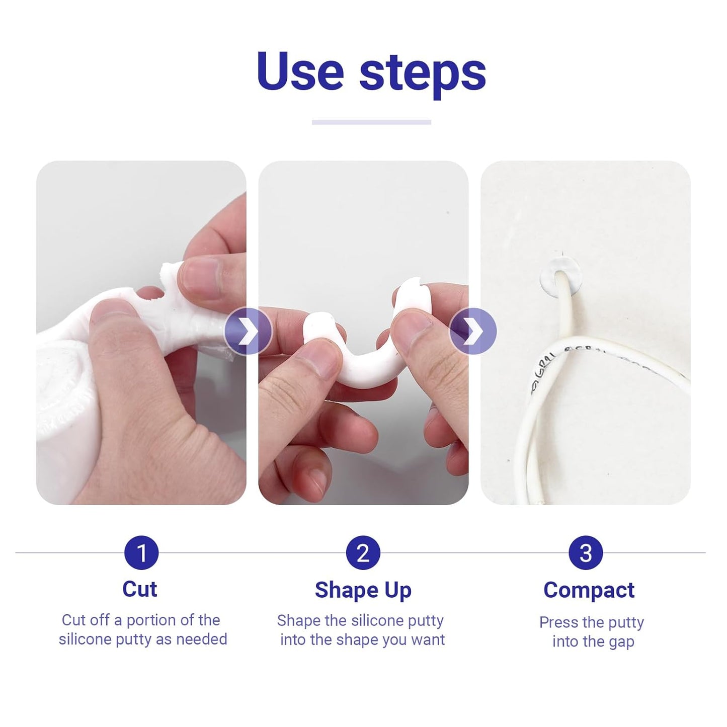 Moldable Silicone Putty, Waterproof, Stay Pliable,Good Plasticity for Repair and Fill Various Gaps in Bathrooms, Fountains, Water Pipes, Walls (Grey)