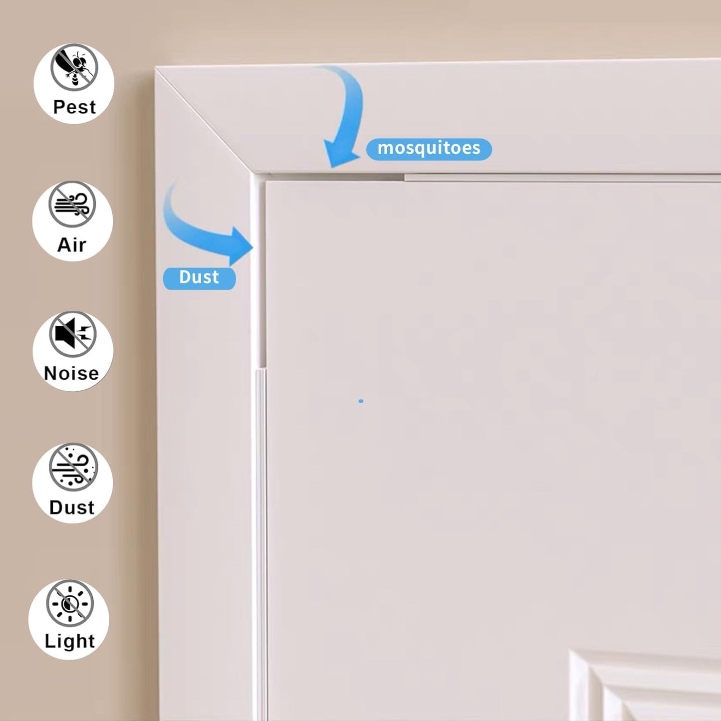 Weather Stripping Door Seal White,1/2Inch Wide X 1/4 Inch Thick,Air Conditioner Window Seal,Self Adhesive Foam Tape High Density Foam Sealing Strip,Soundproof Foam Tape Roll,Total 16.4 Feet Long