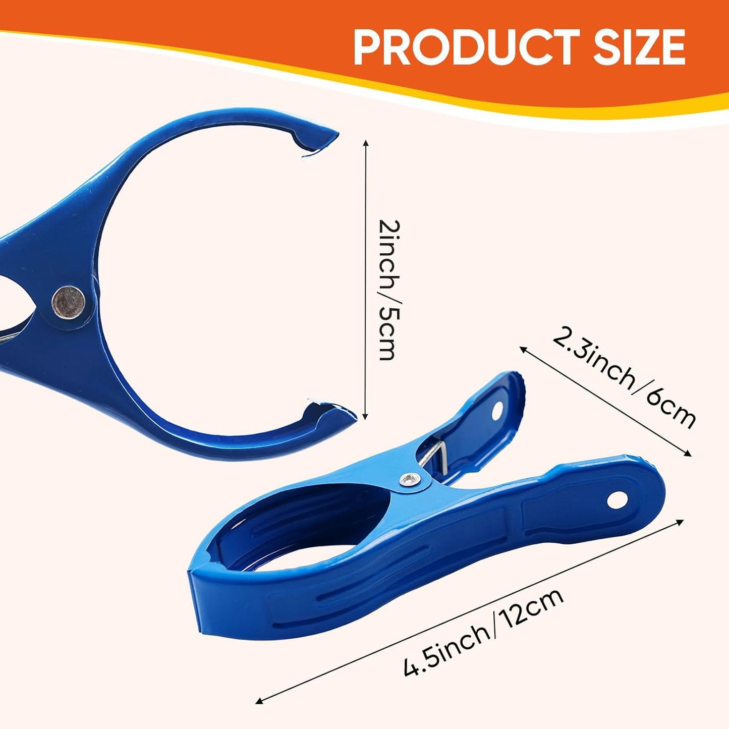 10 Pack Metal Beach Towel Clips, Large Pool Cover Beach Chair Clips for Towel Cruise, Windproof Heavy Duty Clamps Holders Clothespins for Lounge Chairs Pool Covers Clips (Blue)