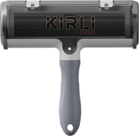 KIRLI Roller Pet Hair Remover and Reusable Lint Roller – Furniture, Couch, Carpet, Clothing and Bedding Cat and Dog Hair Remover – Portable Multi-Surface Fur Removal Tool (Gray)