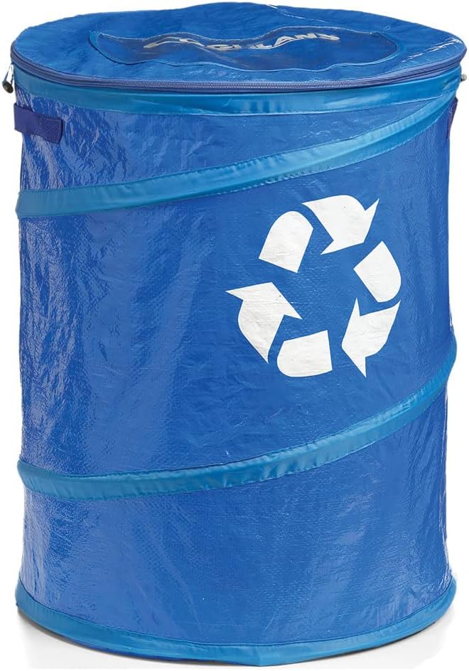 Coghlan's Pop-Up Lightweight Recycle Can – Collapsible Waste Bin for Camping, Travel, and Outdoor Use – Durable, Portable, and Space-Saving – 29.5 Gallon