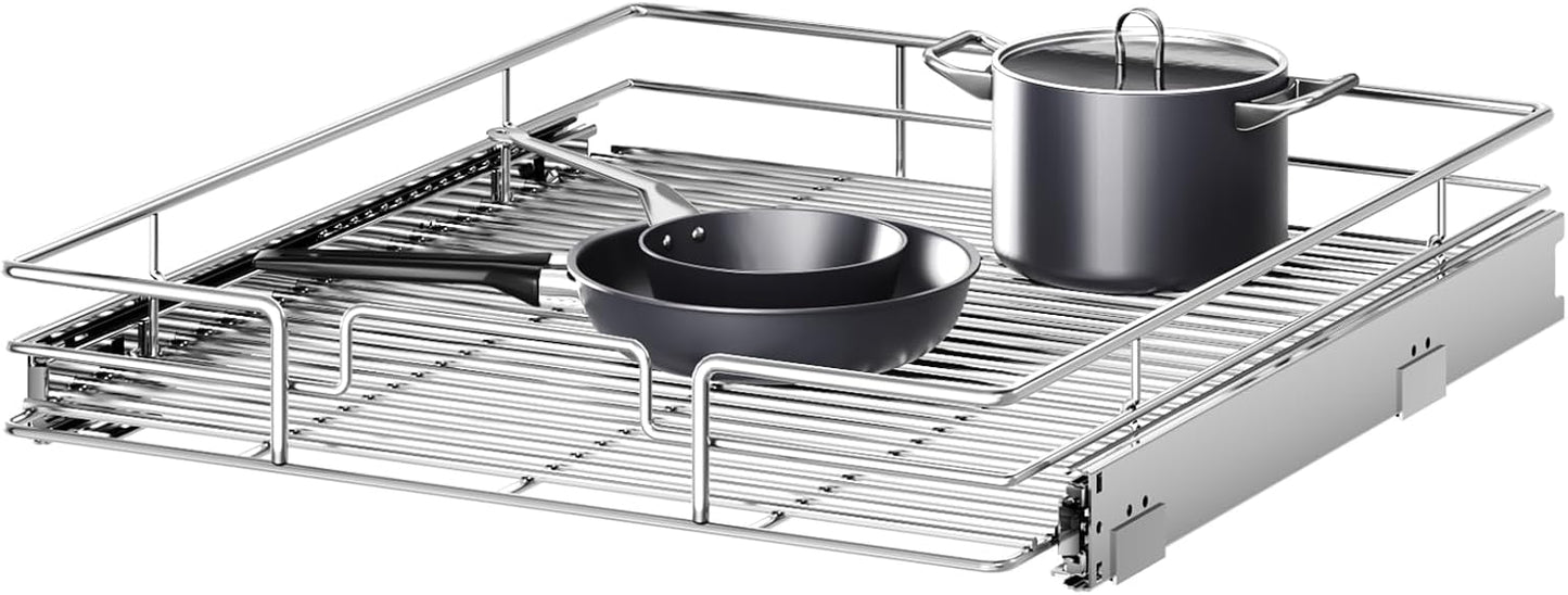 Pull Out Cabinet Organizer 22½" W x 21½" D, Heavy Duty Cabinet Pull Out Shelves, Slide Out Drawers Organization for Kitchen Cabinets Bathroom