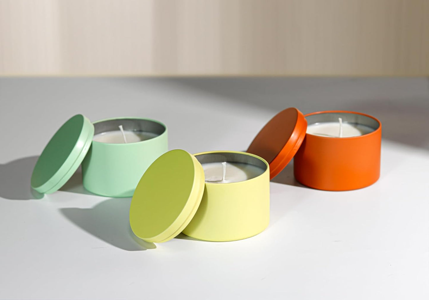 Candle Tins with Lids, 3 Wicks Candle Jars 14oz/420ml Candle Containers 12 Pack Seamless Bulk Candle Containers for Candle Making Supplies Wholesale Empty Candle Jars - Mint