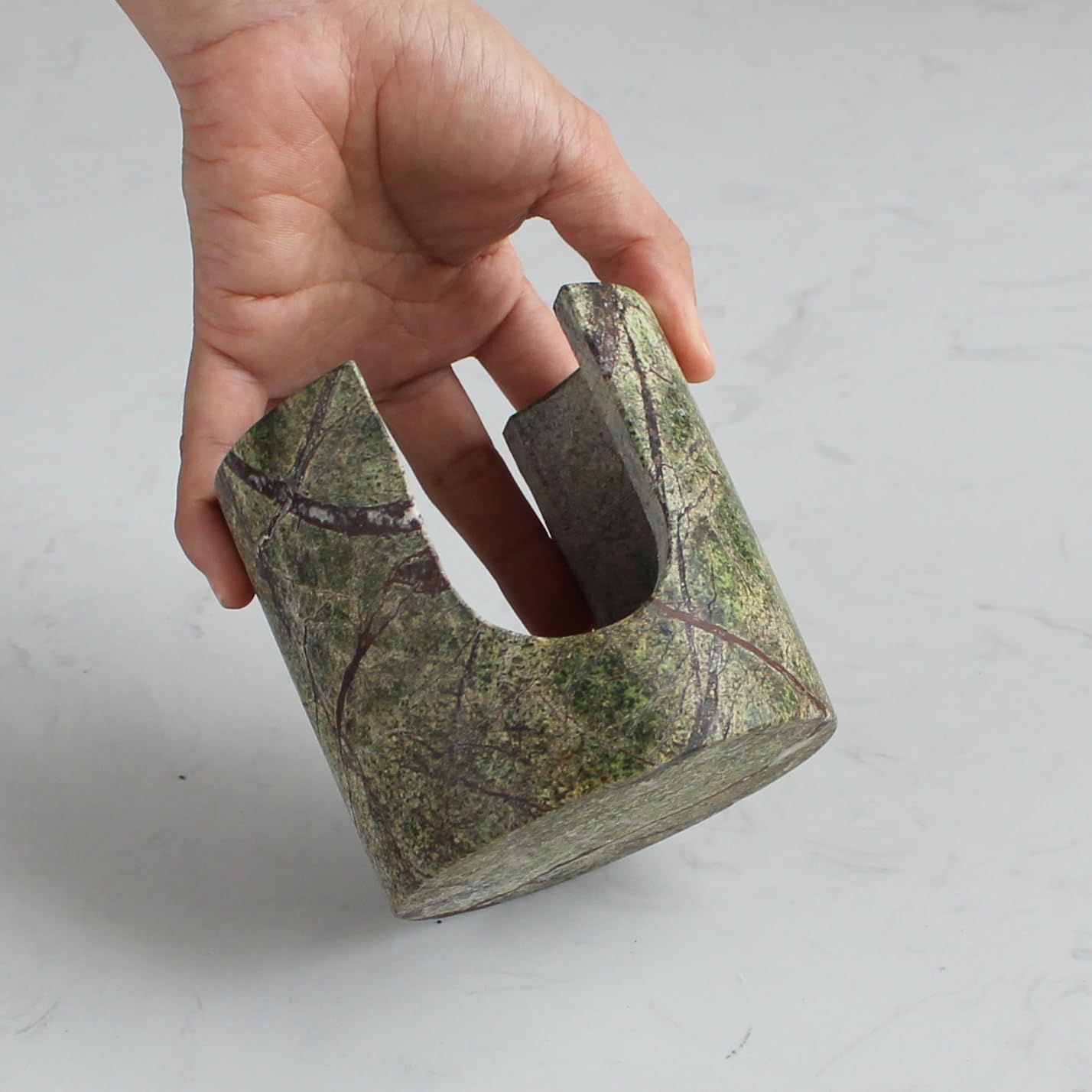 Natural Green Marble Sponge Holder for Kitchen Counter, Drying Rack, Sponge Caddy for Sink Organizer