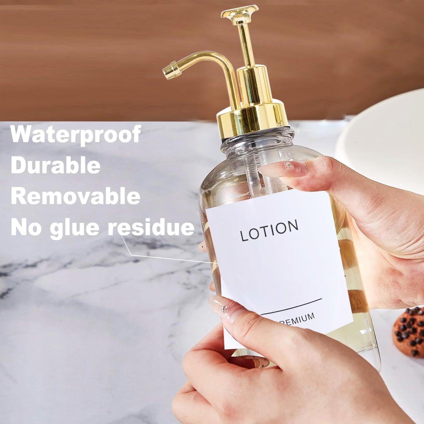 12oz Dish Soap Dispenser for Kitchen, Hand Glass Soap Dispenser Set with Pump, Tray, Funnel for Bathroom, Shower, Laundry, Liquid, Lotion (Black 2 Pack Clear Bottles with 12 Stickers)