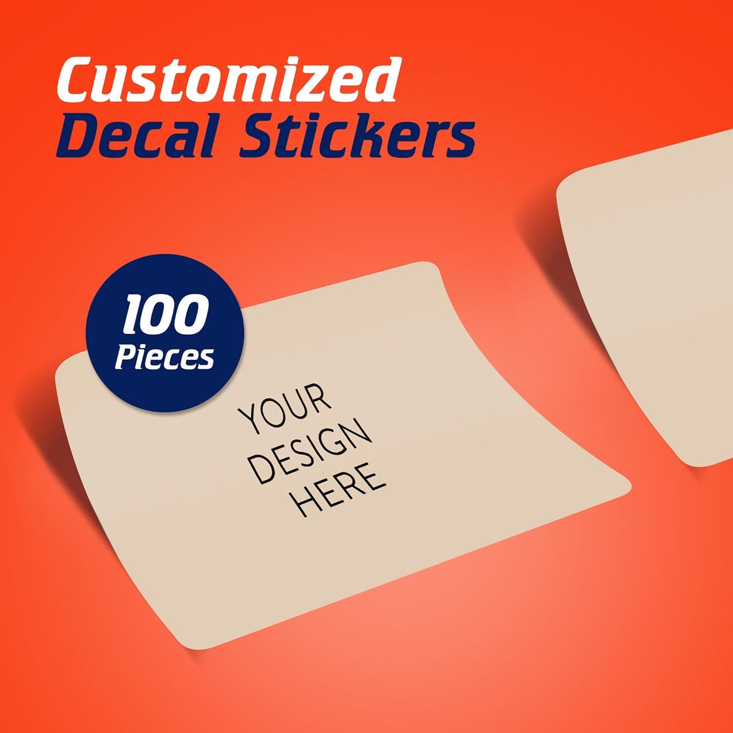 100 Custom Vinyl Stickers - Upload Your own Image, Text, Design, Logo - Personalized Logo Labels for Handmade, Packaging, Bottle, Jars, Candle, Brand Stickers (Brown, 4x2)