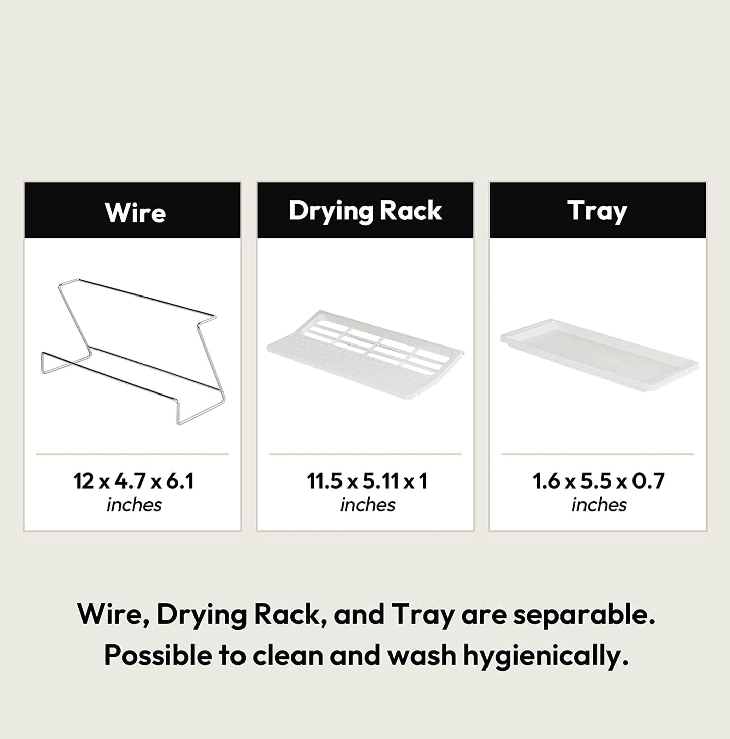 carrotez Bottle Drying Rack, Tumbler Rack with Drain Tray - Narrow and Wide Openings with Various Capacity, Mug Type and Cup Type - White