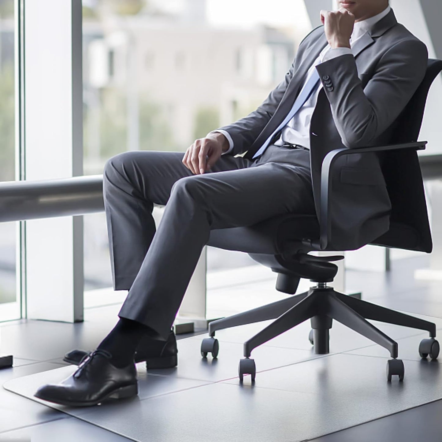 Kuyal Office Chair Mat for Hardwood Floor, 30'' x 48'' Rectangle Transparent Desk Thick Durable Chair Mat for Rolling Chairs, Easy Glide, Floor-Protector