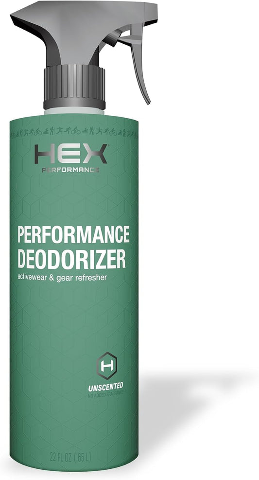 HEX Performance Deodorizing Spray, Fragrance Free, 22oz - Awesome for Shoes, Gear, Activewear & Fabrics, Yoga Mats & Gym Equipment, Carpet, Pets, Odor Eliminator & Fabric Refresher Spray