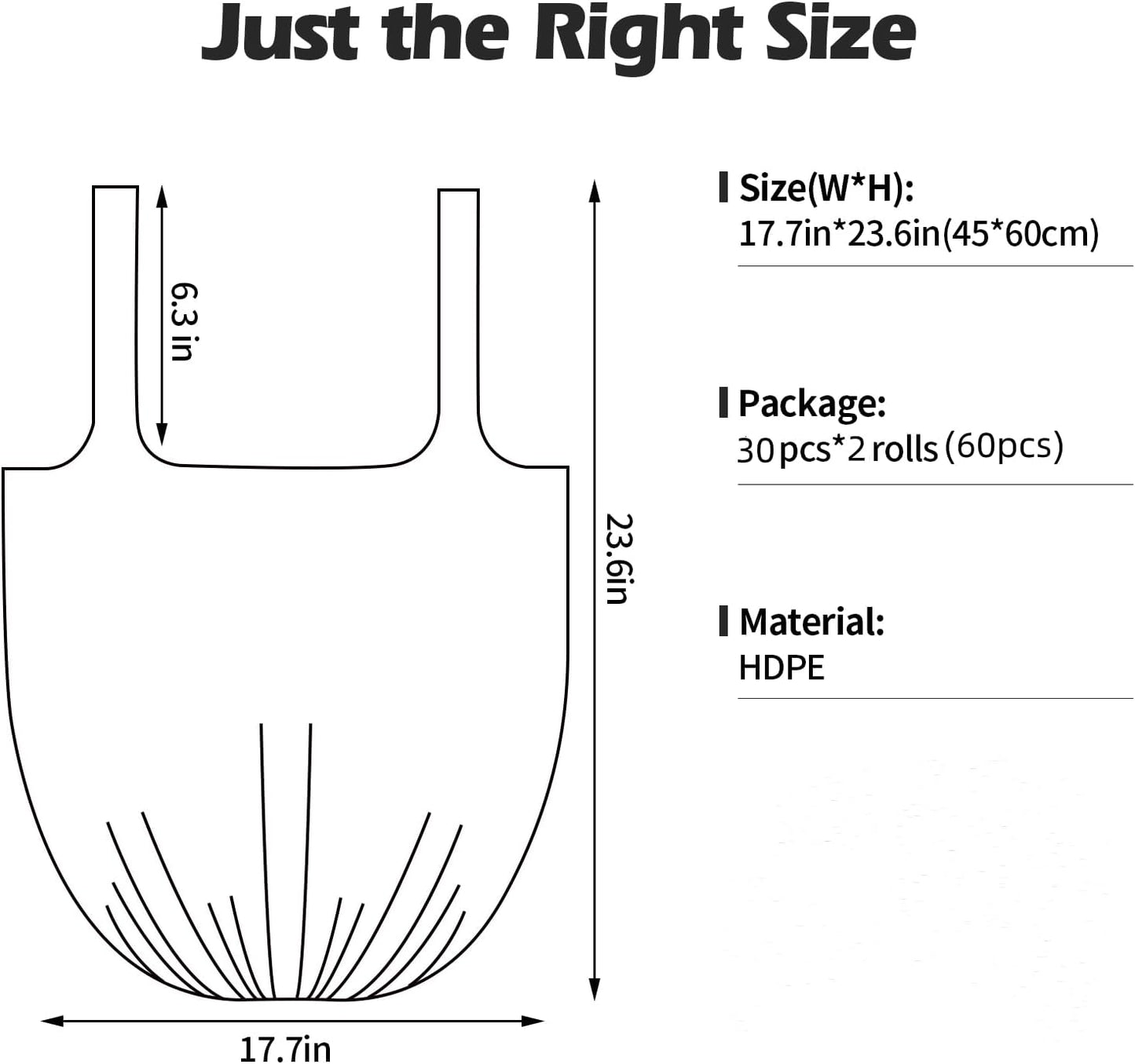 2-4 Gallon Portable Trash Bags,60 Counts Thicken portable Small Garbage Bags for Office, Kitchen,Bedroom Trash Can,Strong Trash Bags（Black）