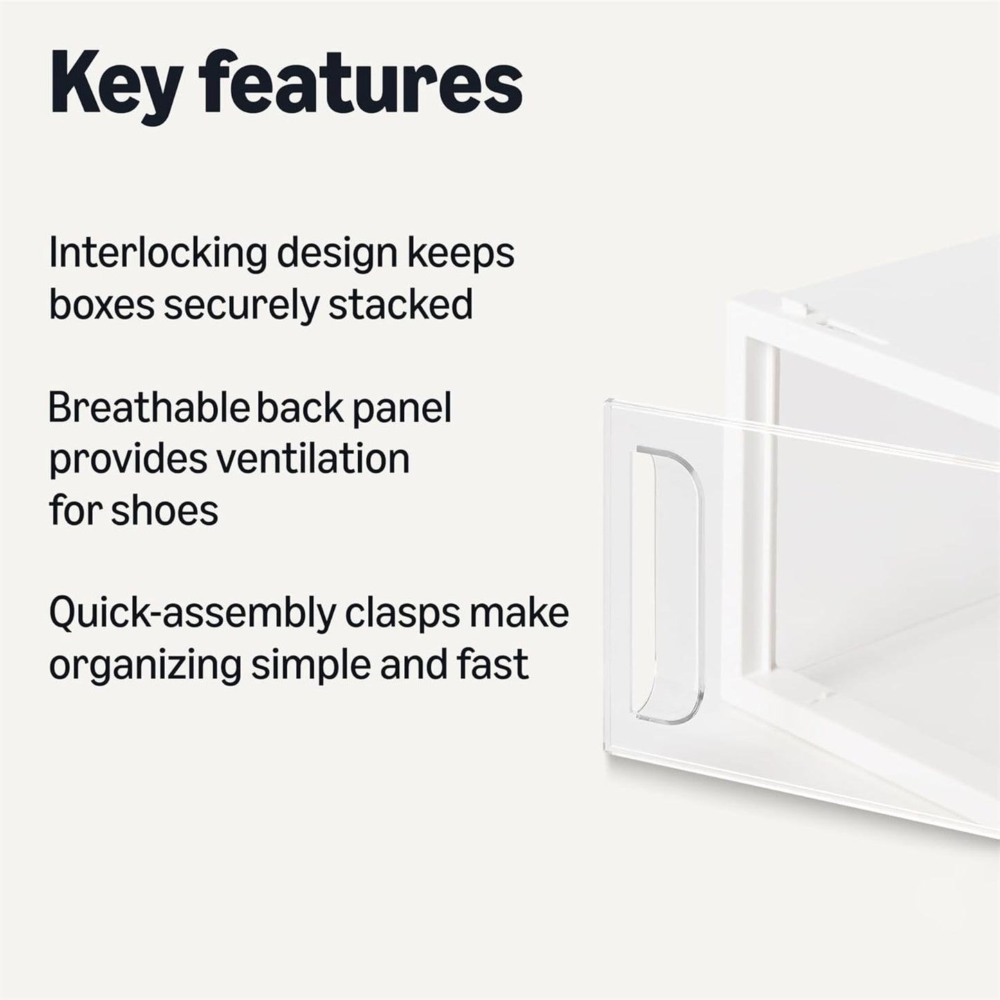 Amazon Basics Stackable and Foldable Clear Shoe Storage Organizer Box, Small, Pack of 12