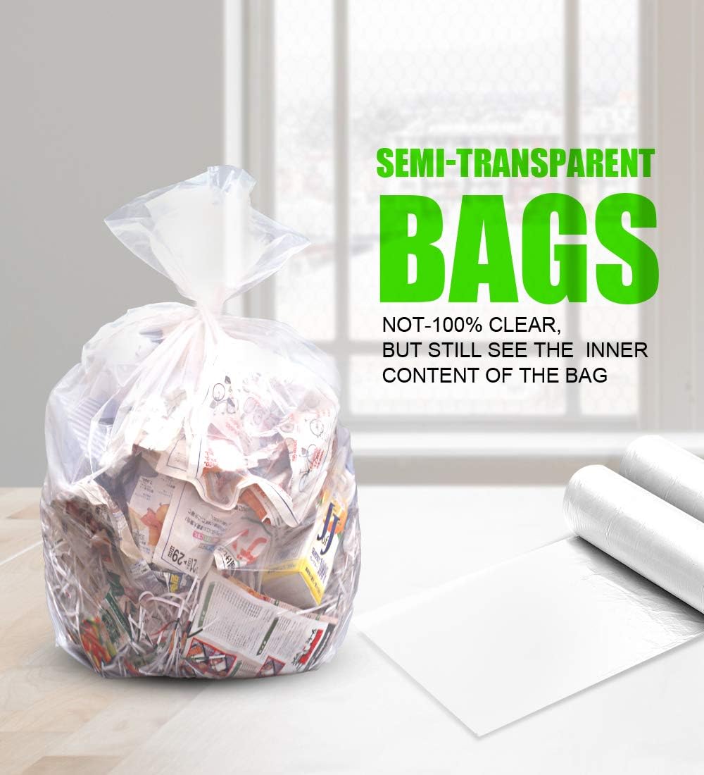 FORID Clear Small Trash Bags - 4 Gallon Garbage Bags Wastebasket Bin Liners 220 Count Plastic Trash Bags for Bathroom Bedroom Office Trash Can
