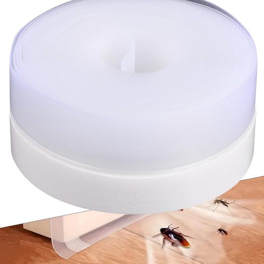 Silicone Weather Stripping Seal Door Tape 16.5 Feet Strip Bottom Draft Insulation Stopper Weatherproof Soundproof for Door Frame or Window Bathroom Shower Glass Gaps