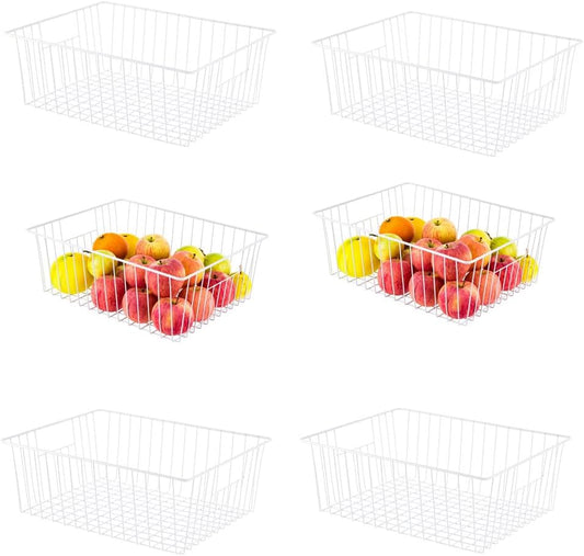 16inch Upright Freezer Organizer Baskets for 13-14,16-21 cu.ft Standup Freezer, Settle freezer chaos and reduce food waste effectively, Durable, Fully Use Space, Improve Air Circulate,Pack 6