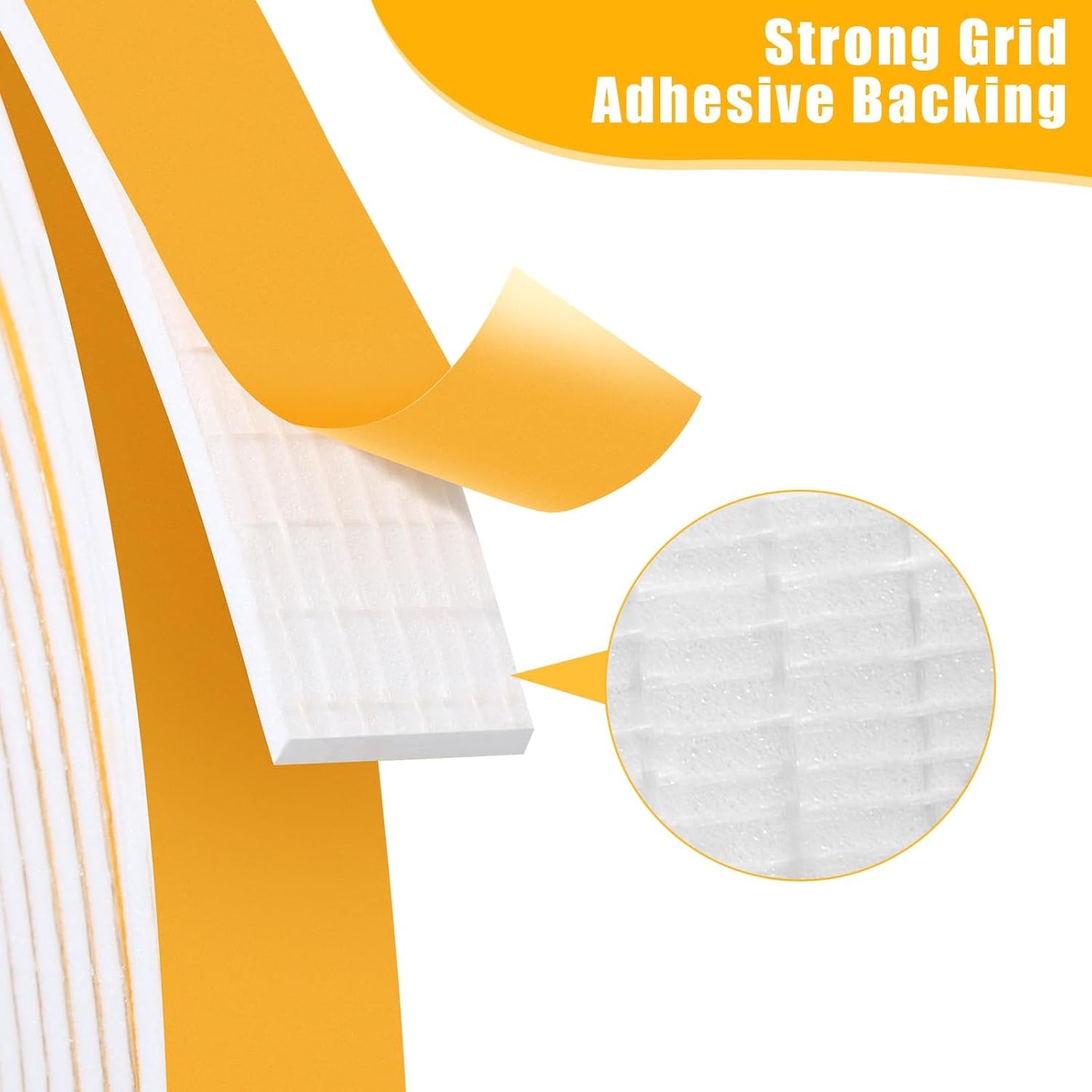 32Feet Weather Stripping Seal (2 Inch X 1/16 Inch) for Door Window, High Density Foam Tape, Soundproofing, Insulation Strip, Door Sealers for Door Frame- White