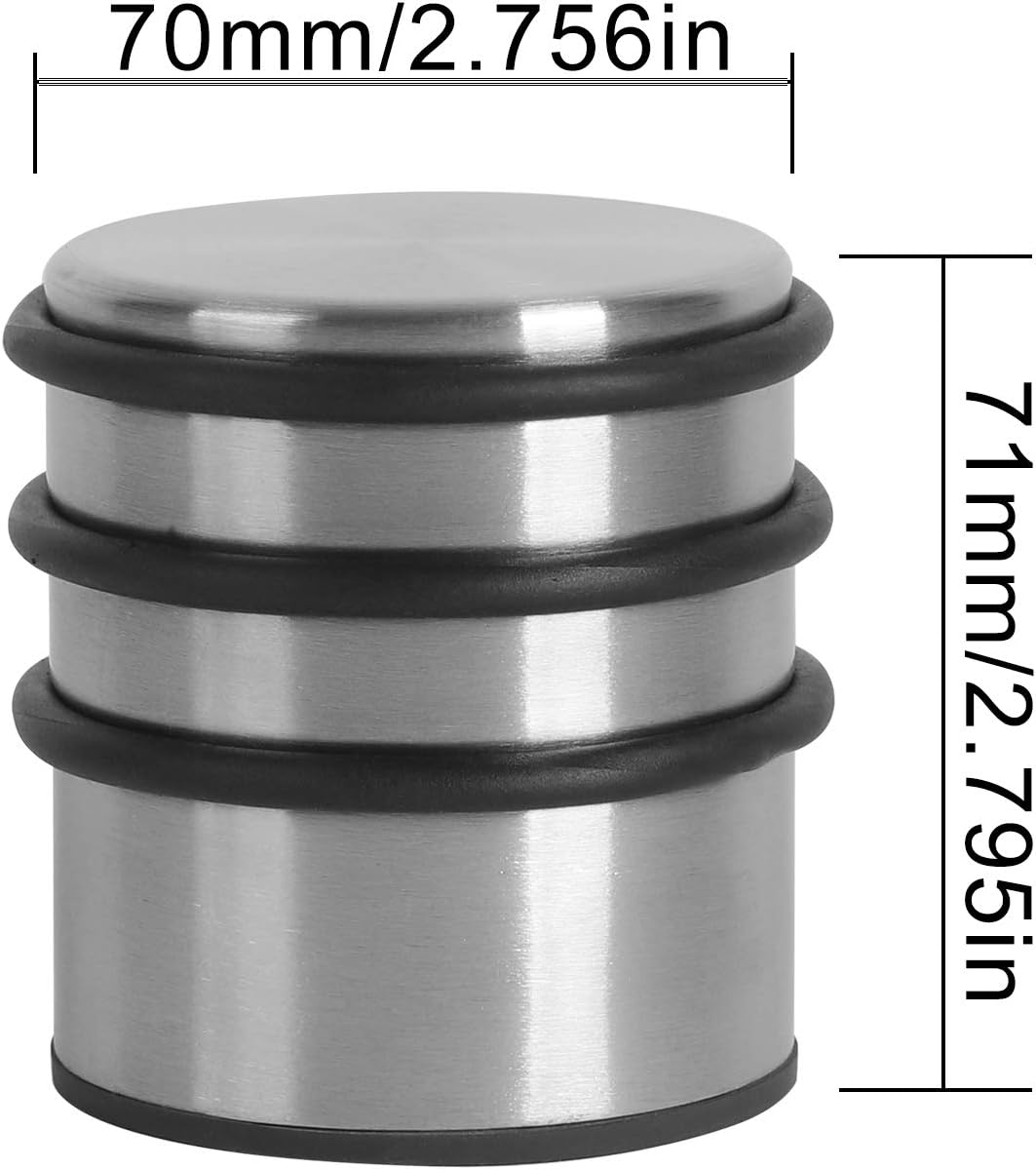 KINJOEK 3 PCS Heavy Weight Door Stopper, No DrillStainless Steel Door Stop with Protective Rubber Bands Door Wedge for Office, Home, Garage, Laundry Door