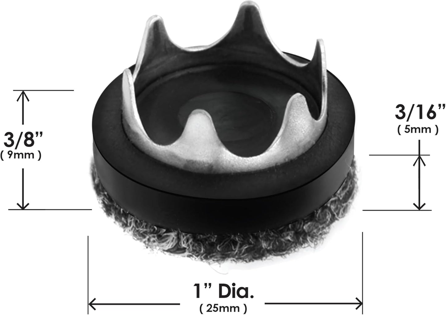 GorillaOutdoor 1 inch Round Furniture Feet Floor Protectors/Weatherproof Berber Glides for Furniture (Set of 16) Tap On Furniture Pads for Outdoor & Indoor Use