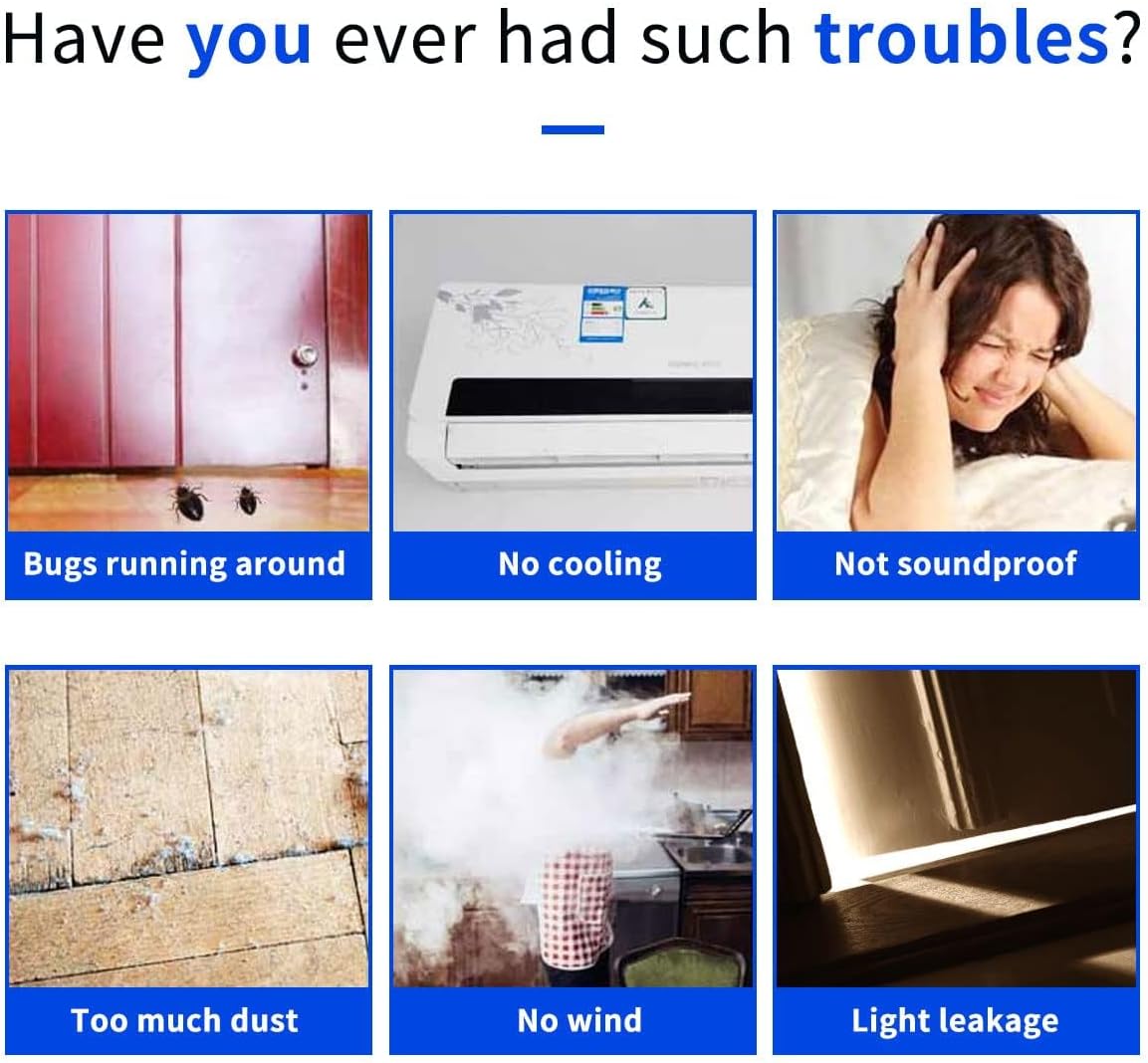 Door Draft Stopper, Strong Adhesive Door Sweep for Exterior and Interior Doors, 39” Length Cuttable Under Door Seal. (Black, 1 Pack)