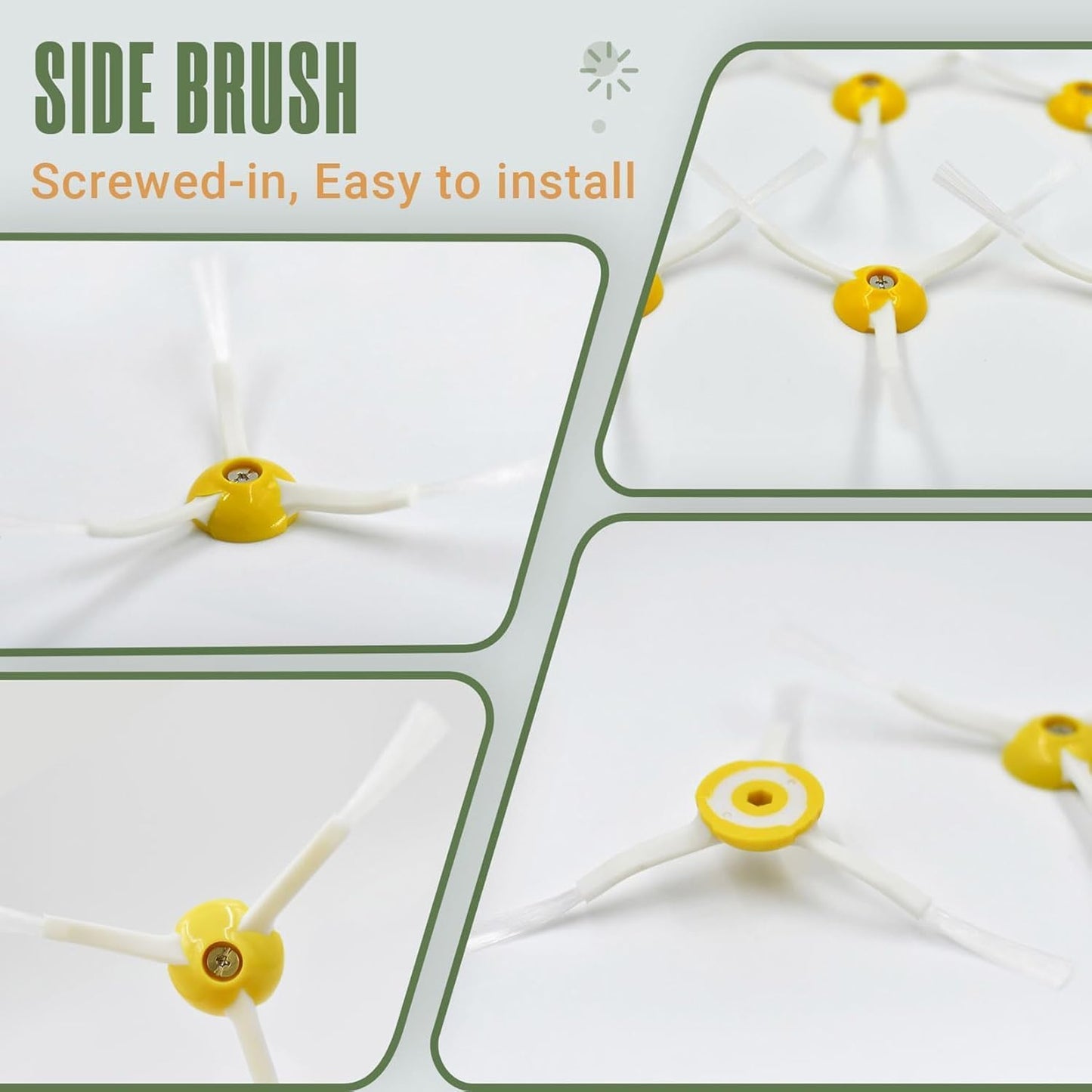 Replacement Parts Accessories Kit for iRobot Roomba 675 694 692 614 670 677 671 691 676 639 679 615 600 Series Robot Vacuum Attachment, 1 Front Caster Wheel,1 Bristle Brush, 6 Side Brush, 4 Filter