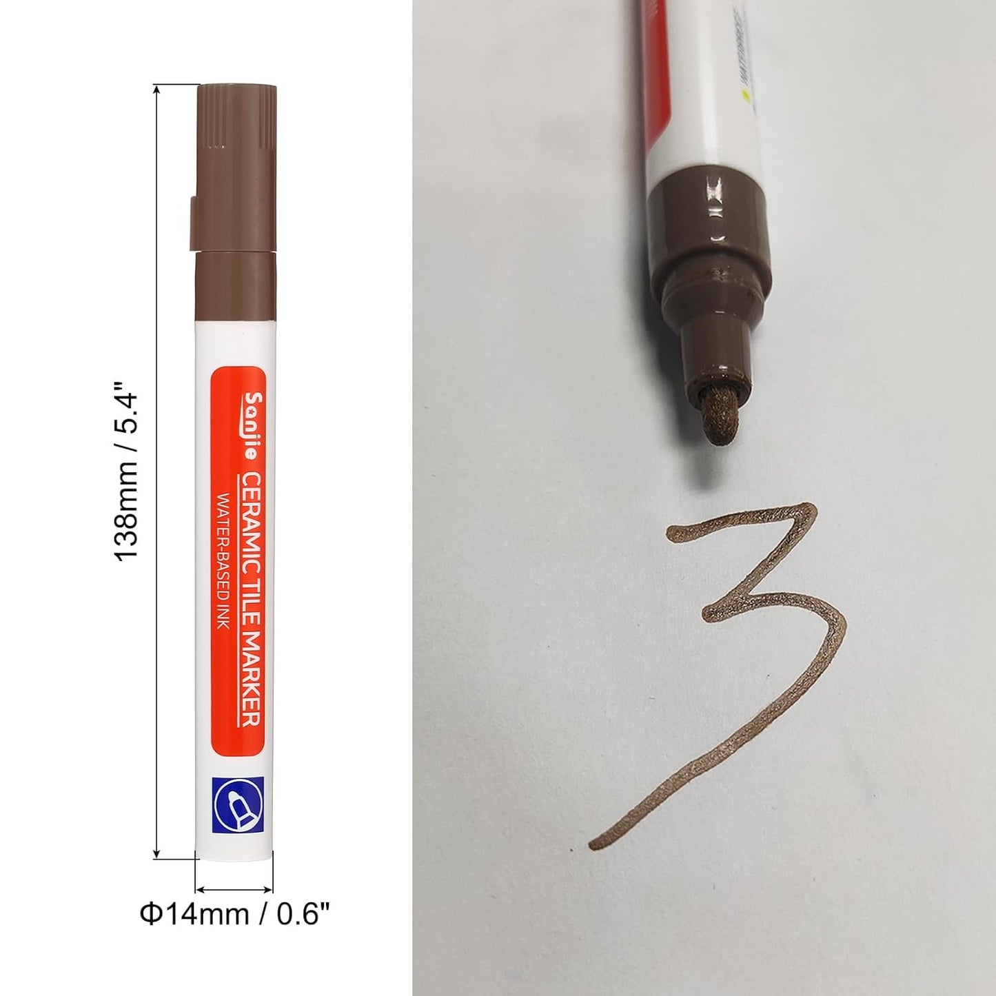 PATIKIL Grout Pen, 4 Pack Dark Brown Tile Marker Waterproof Grout Sealer Pen Tile Repair Pens Paint Pens for Wall Floor Bathroom Kitchen Refresh