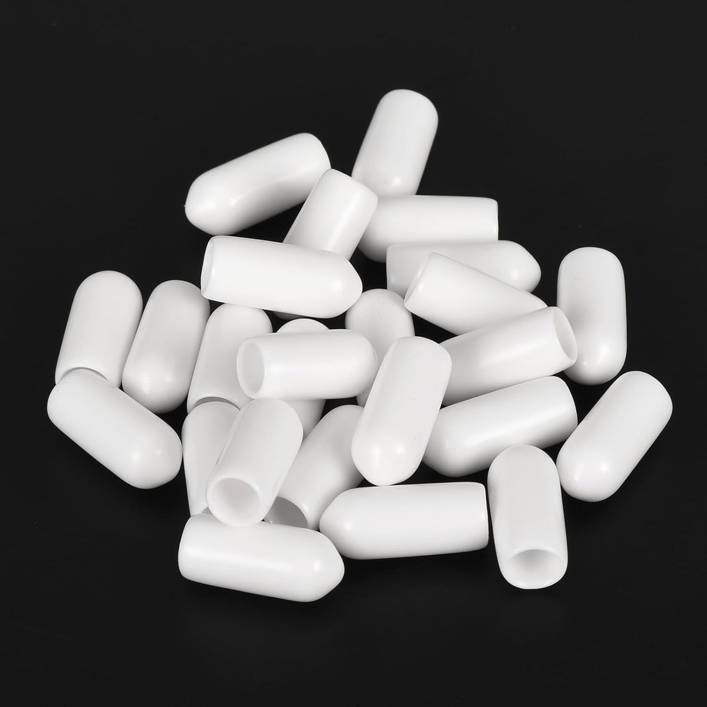 uxcell 20pcs Rubber End Caps 5.5mm ID Vinyl Round End Cap Cover Screw Thread Protectors White