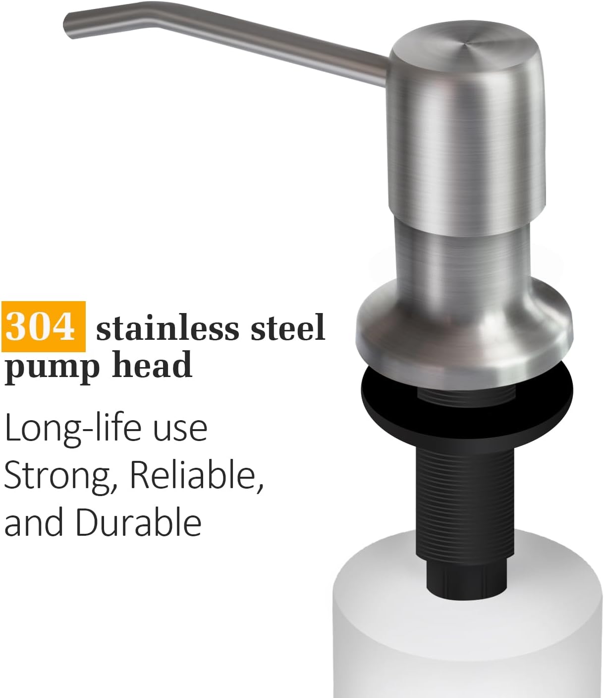 Soap Dispenser for Kitchen Sink, Built in Sink Soap Dispenser Lotion Dispenser with 17 OZ Bottle, Refill from The Top Bar Sink Soap Dispenser, Brushed Nickel (1 Pack)