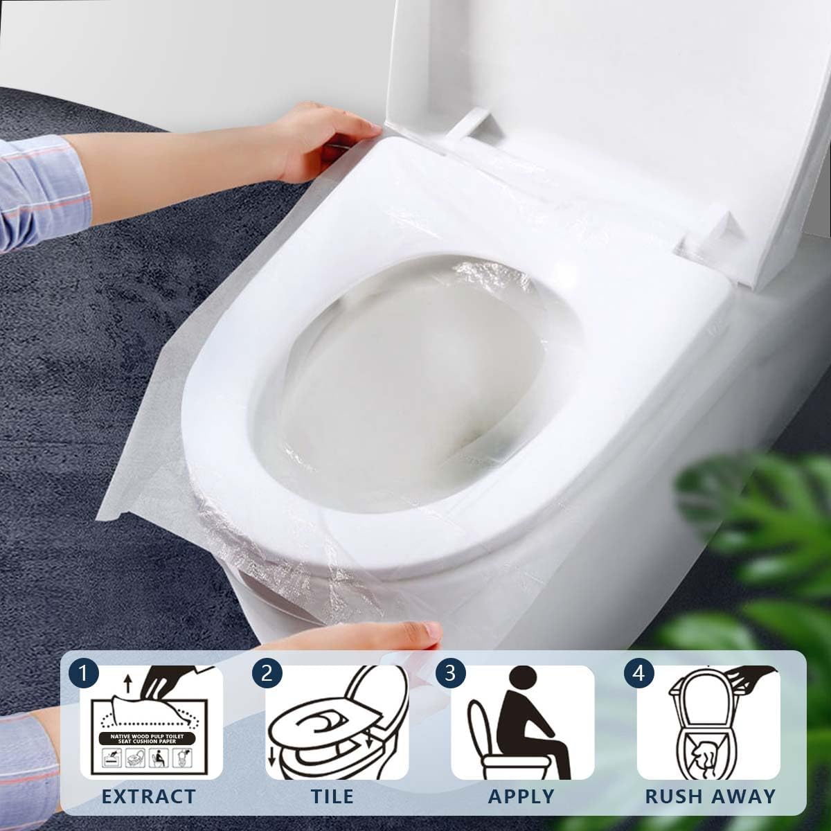 4 Pack (1000 Pieces) Disposable Toilet Seat Covers Flushable Paper Toilet Seat Cover for Bathroom, Hotels, Travel, Kids or Adults