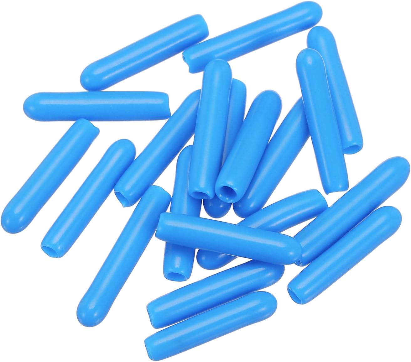 uxcell 20pcs Rubber End Caps 2mm(1/16") ID Vinyl PVC Round Tube Bolt Cap Cover Screw Thread Protectors,Light Blue