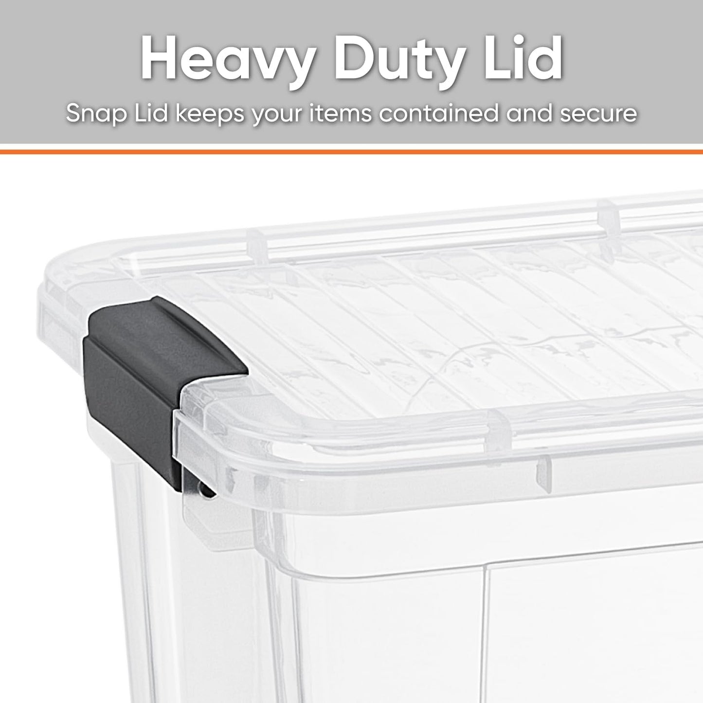 Superio Clear Storage Boxes with Lids, 26.5 Quart Plastic Container Bins for Organizing, Stackable Crates, BPA Free, Non Toxic, Odor Free, Organizers for Home, Office, School, and Dorm