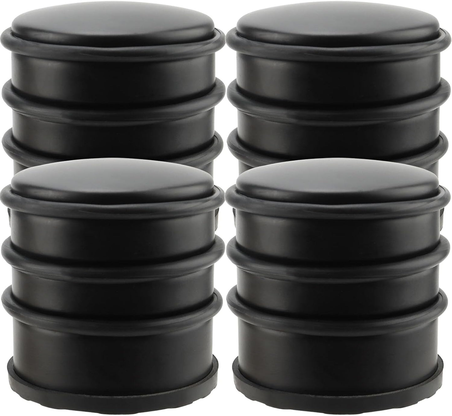 KINJOEK 4 PCS Heavy Duty No Drill Door Stopper, Stainless Steel Door Stop, Surrounded with Protective Rubber Bands Anti-Slip Door Wedge for Office, Home, Garage, Laundry Door, Black