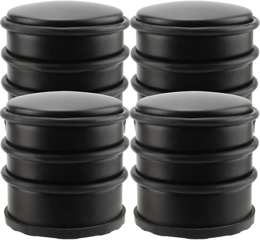 KINJOEK 4 PCS Heavy Duty No Drill Door Stopper, Stainless Steel Door Stop, Surrounded with Protective Rubber Bands Anti-Slip Door Wedge for Office, Home, Garage, Laundry Door, Black