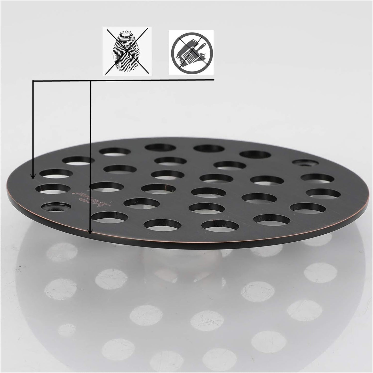 4-Inch Screw-in Shower Strainer Drain Cover Replacement Floor Strainer (Oil Rubbed Bronze) (Isn't Black)