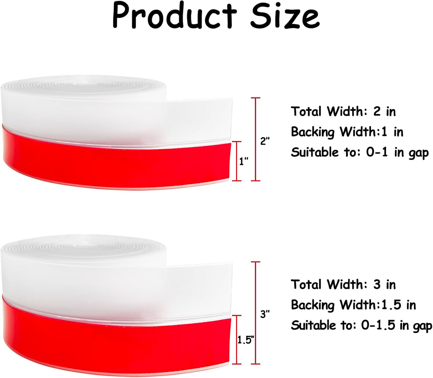 Silicone Weather Stripping, Door Draft Stopper Window Seal Strip for Gaps of Door & Windows, Garage Door Under Bottom, Sealing Tape Shower Doors Sweep (Gray, 2 inch x 20 Ft.)