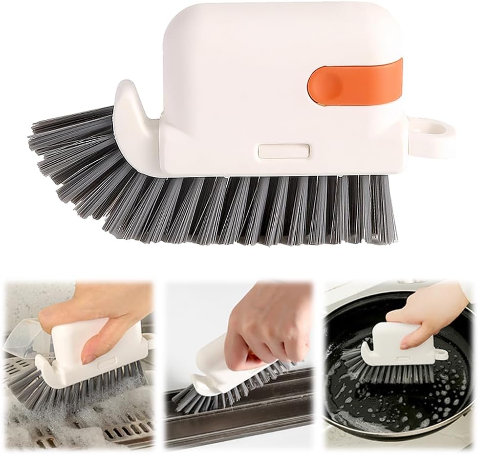 Window Cleaning Brush, 3-in-1 2025 New Magic Window Groove Cleaning Brush Set - Hand-Held Track Cleaner Tool for Sliding Doors, Window Sills, Tile Grout, Shutters, Deep Scrub Brush for Home (Orange)